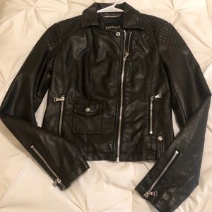 Express Women’s Faux Leather Quilted Moto Jacket